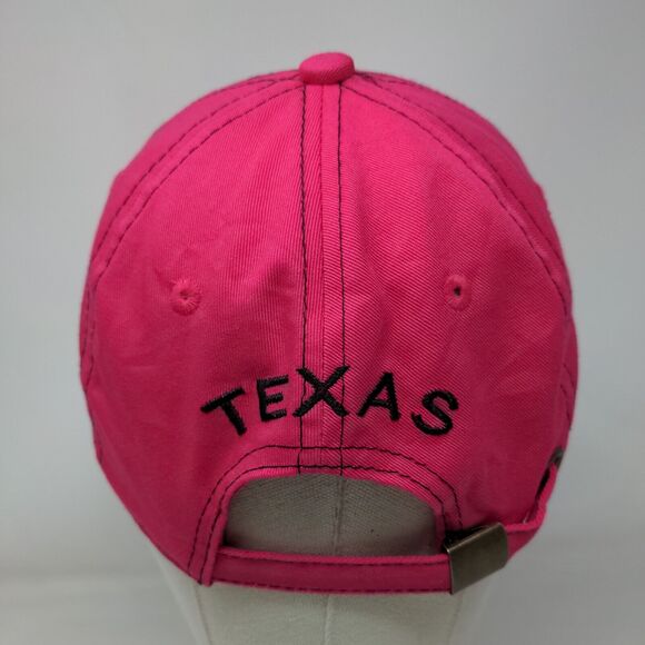 Texas Slideback Hat Pink One Size Adjustable Embroidered Vented Holes Sports Cap - Picture 5 of 7